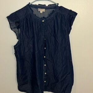 Jean button down shirt, 100% cotton